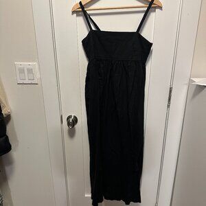 Uniqlo Linen-Blend Gathered Camisole Dress Size XS Black